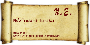 Nándori Erika névjegykártya