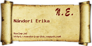 Nándori Erika névjegykártya